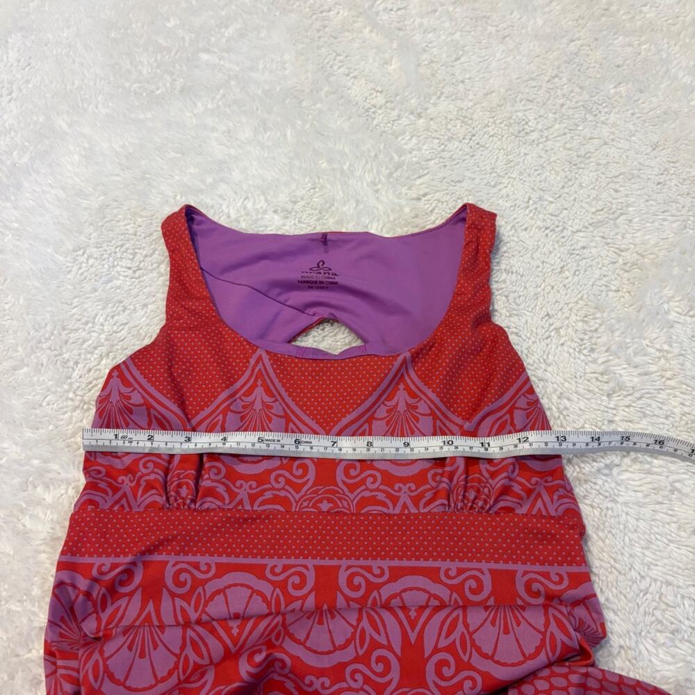 Prana Womens Red Purple Maxi Floral Dress M Gorpcore Athletic Preppy Outdoors - Picture 3 of 7